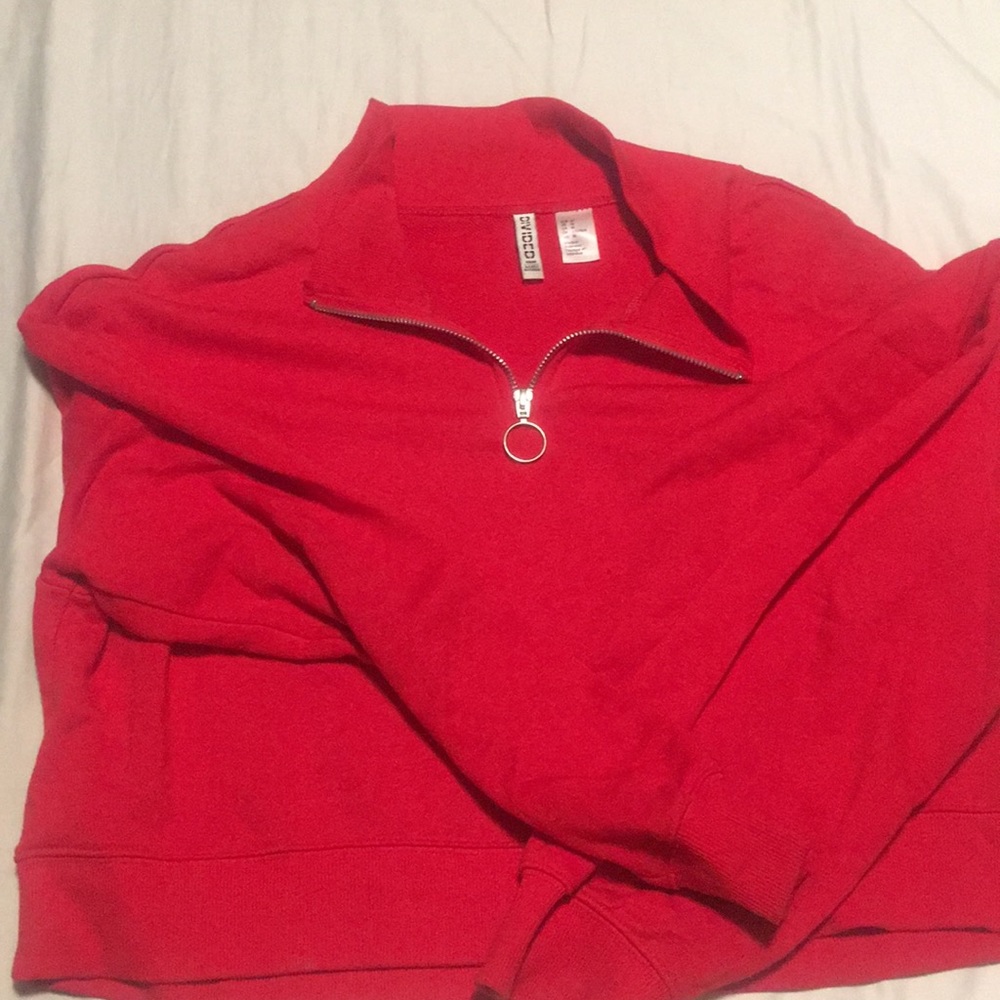 Red Cropped Sweatshirt